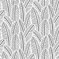 Herringbone Leaves - Black and White tapeta