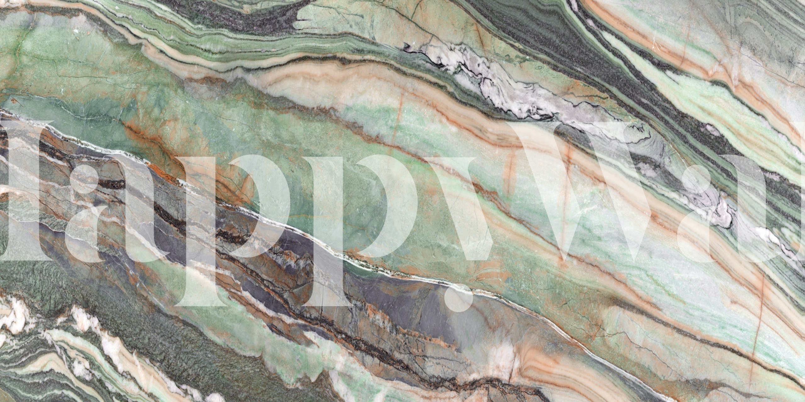 Colourful marble stone wallpaper in a room