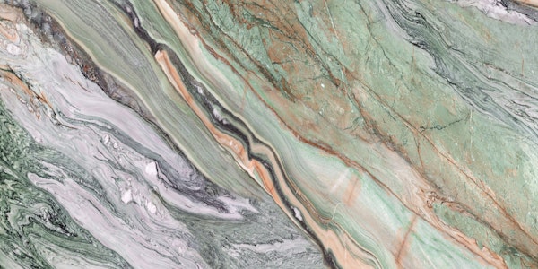 Abstract Green Marble Waves