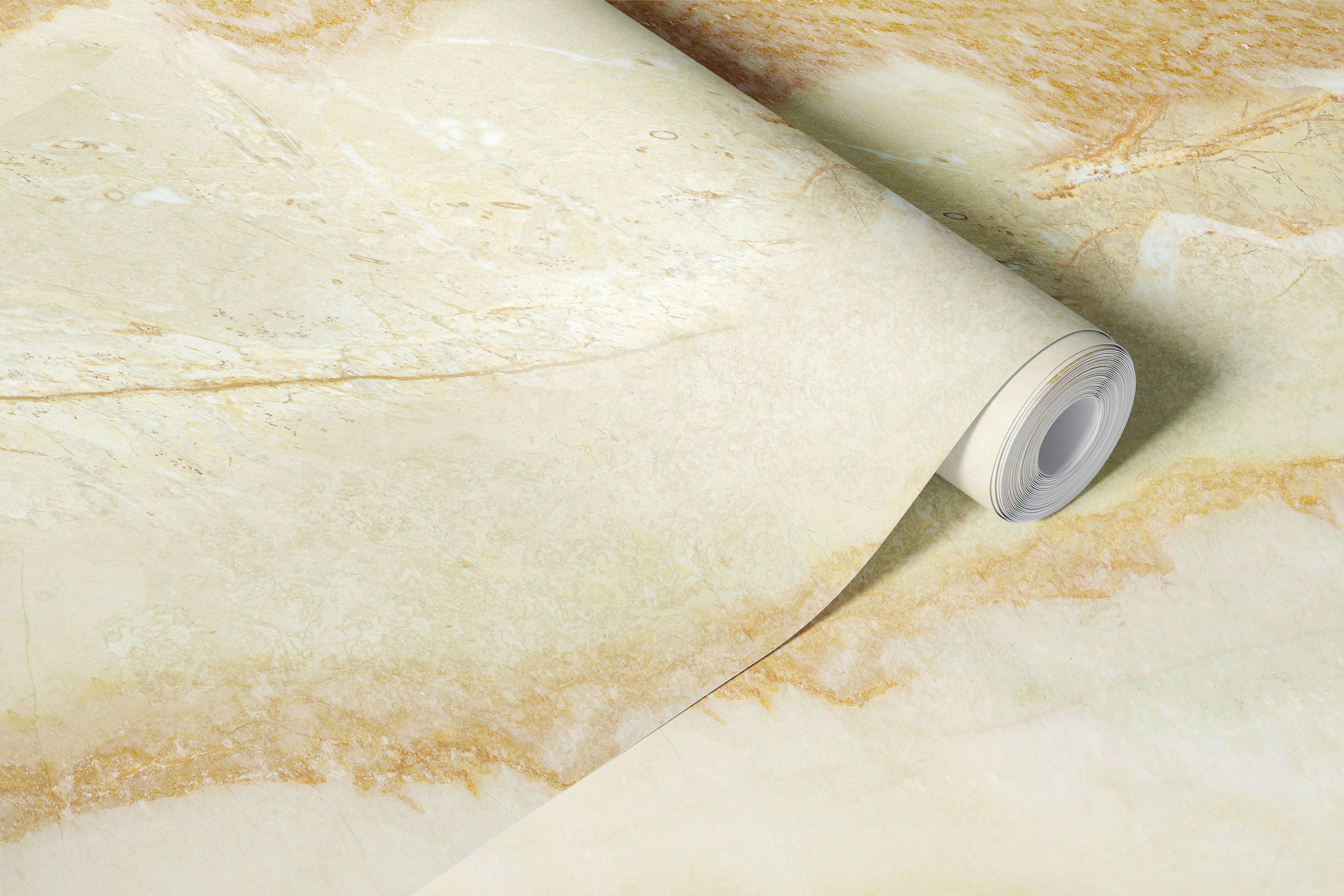Tapeta Aurora Champagne Onyx Marble w pokoju