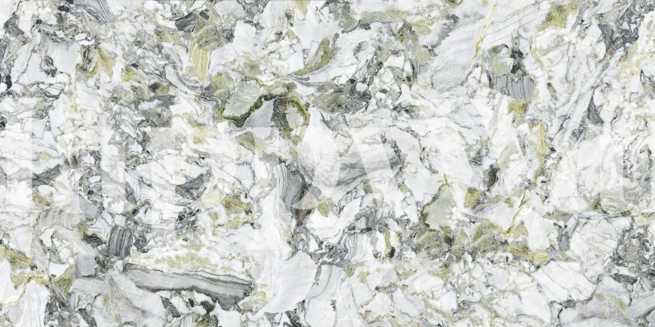 Abstract white marble texture wallpaper with gray and green veining
