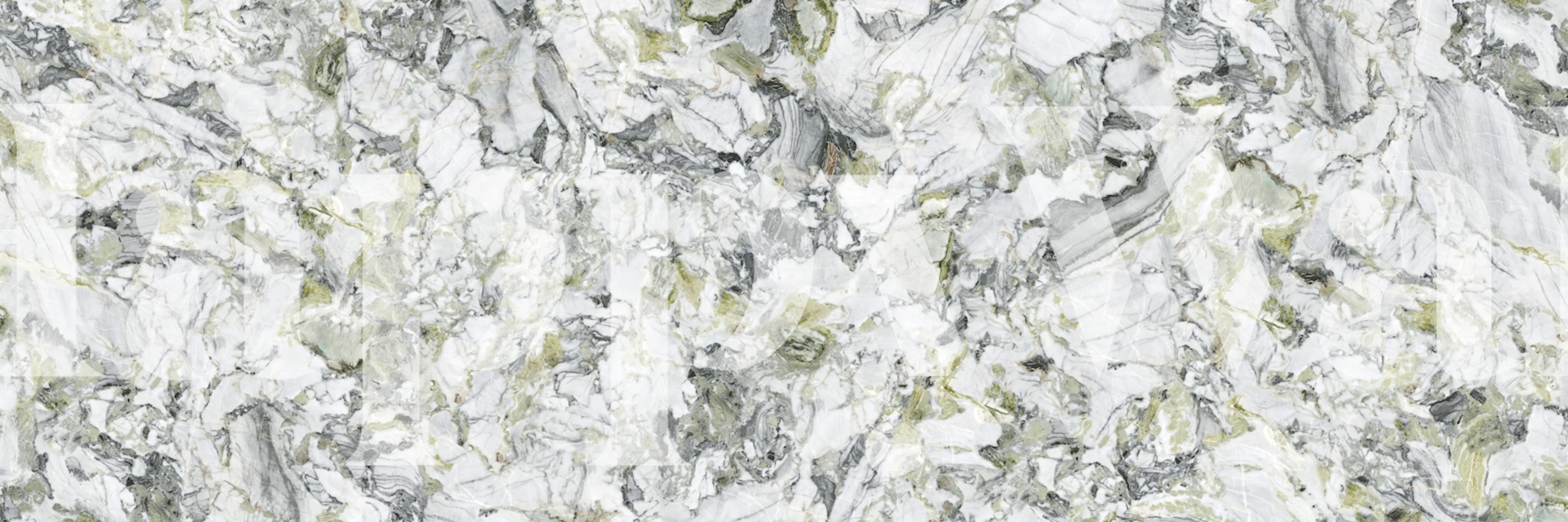 Calacatta Verde Nuvola wallpaper in a room