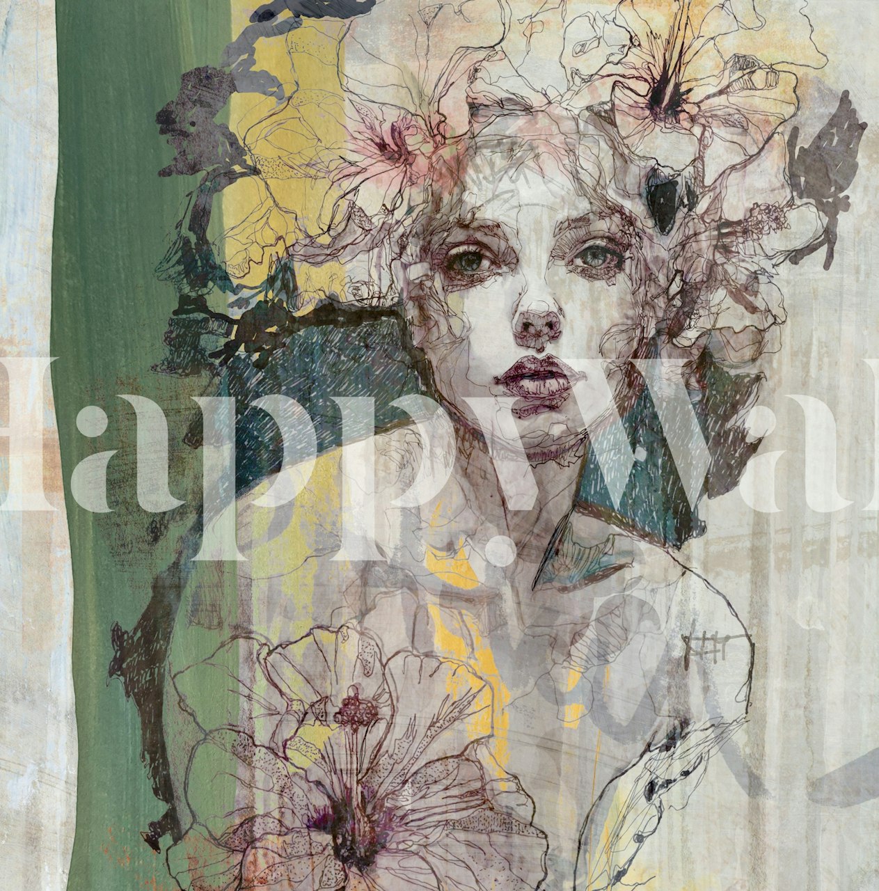 Dreamy Floral Muse tapet i et rum