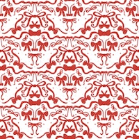 French Patisserie Festive Red Bow Christmas tapete