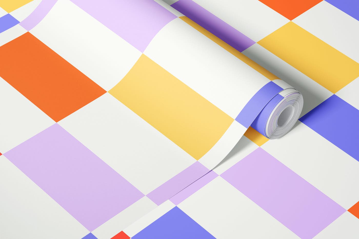Colorful Striped Checkered wallpaper roll