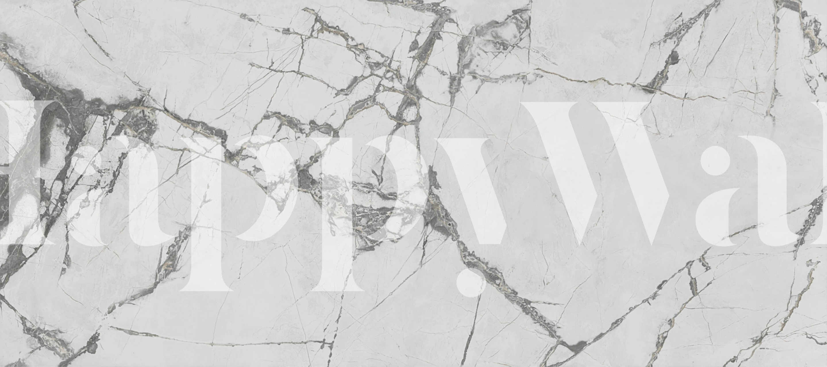 Papel pintado Soft Glacier White Marble en una habitación