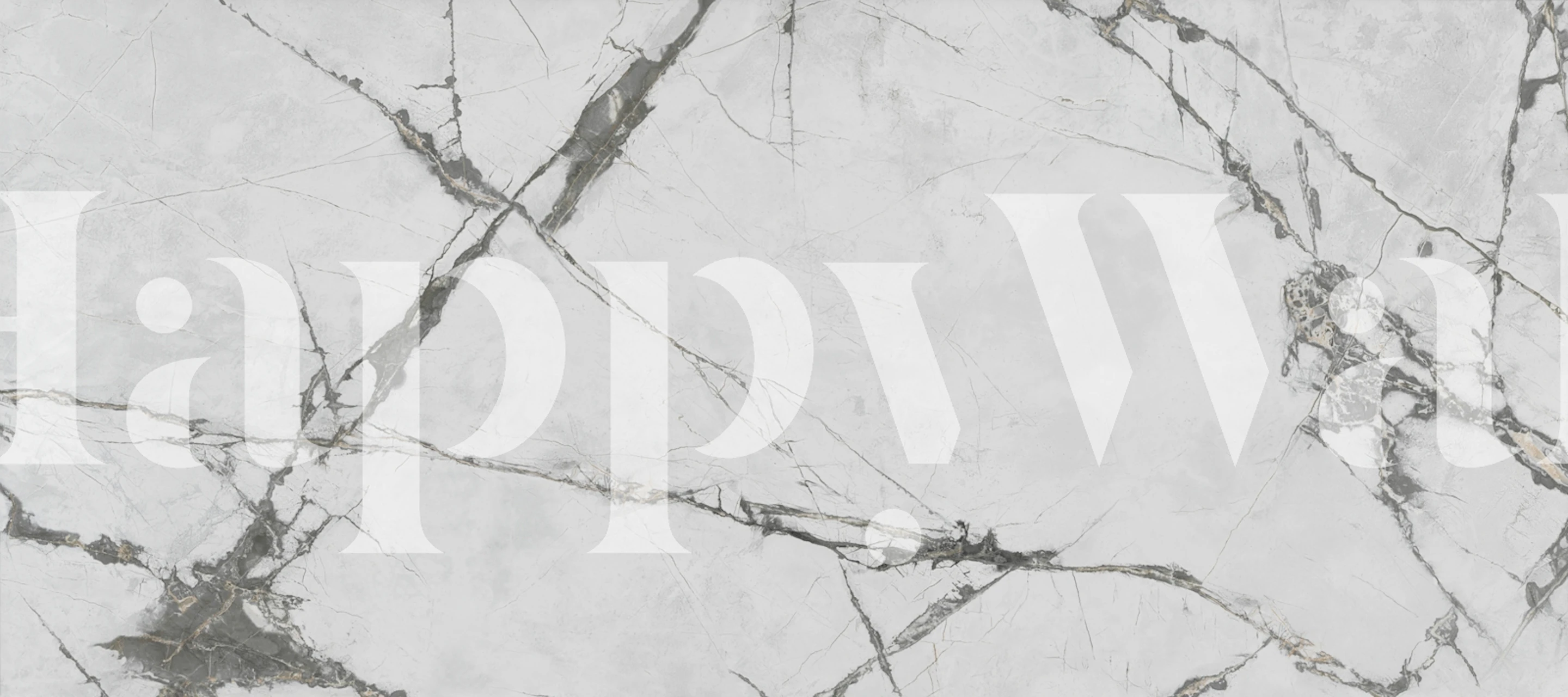 Ivory Caldera marble wallpaper with gray veining pattern