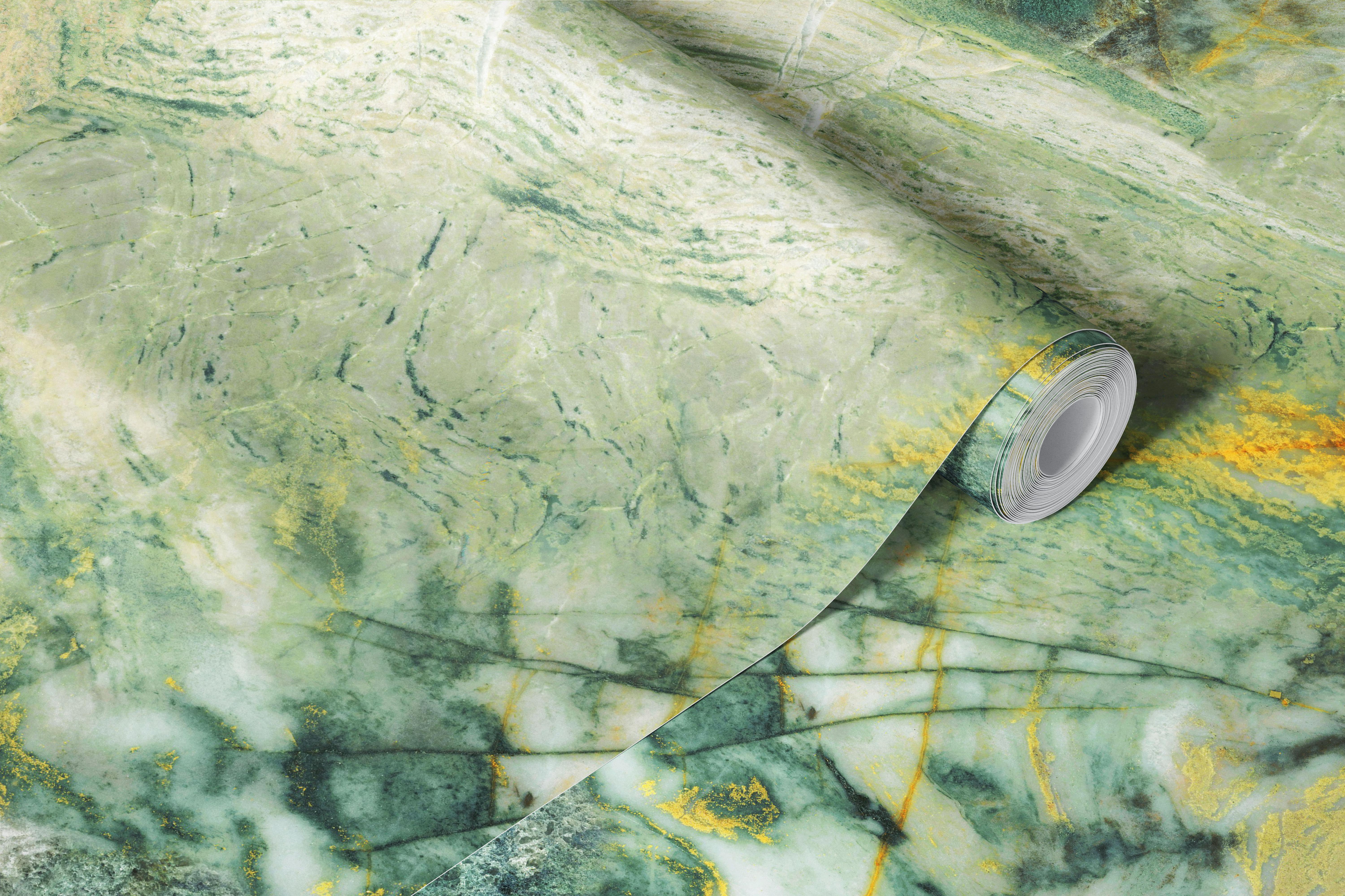 Projekt tapety naturalny zielony kamień w pokoju