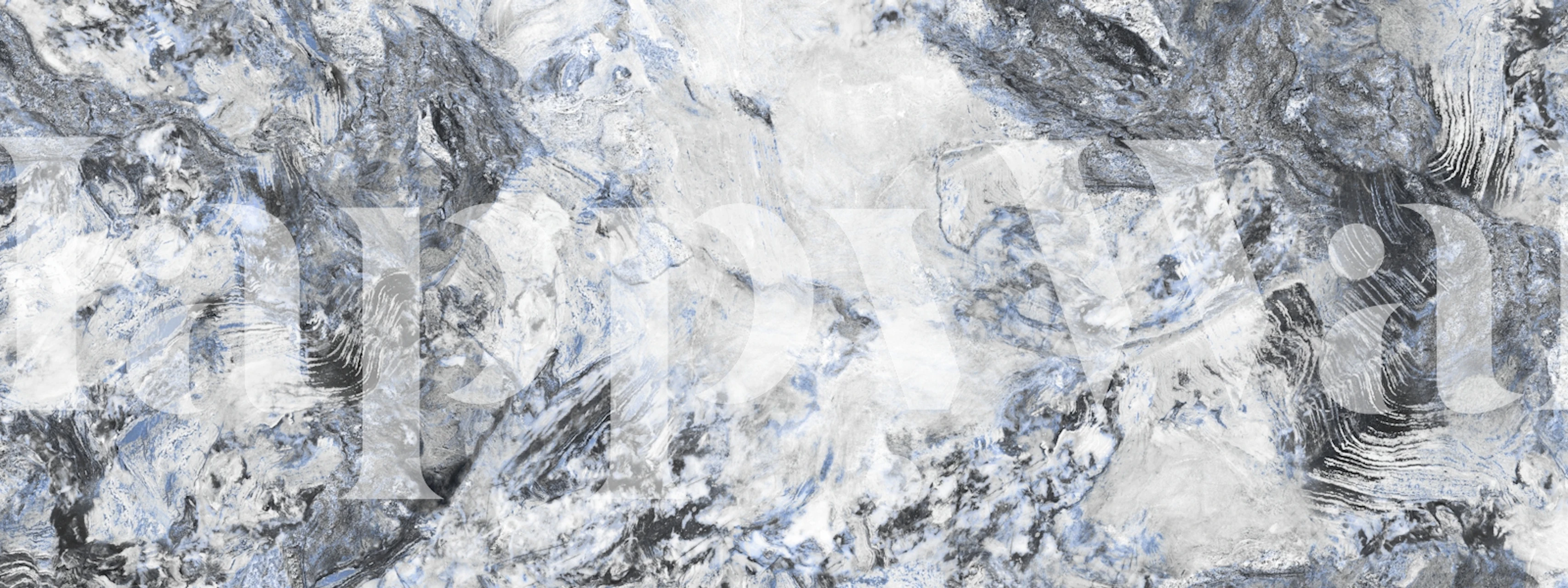 Soft white-blue marble wallpaper in a room