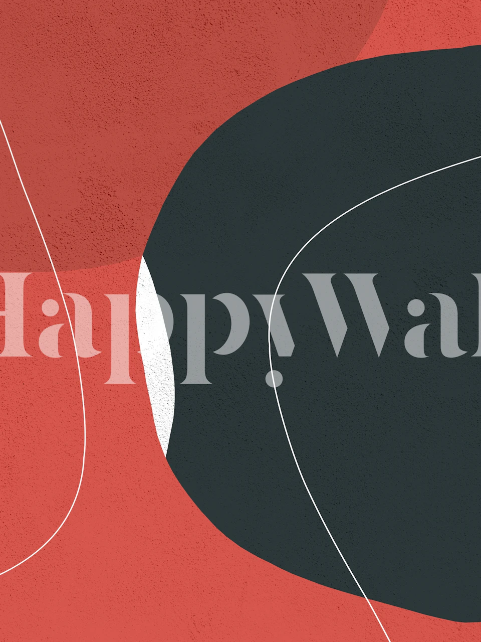 Abstract orange and black shapes with white accents wallpaper