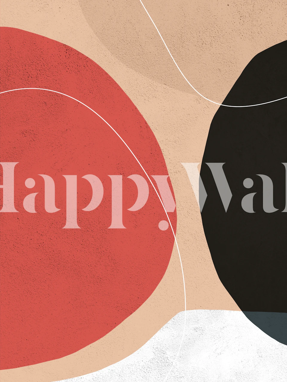 Orange and Black II wallpaper design in a room