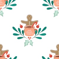 Cozy Christmas Gingerbread Hot Cocoa pattern tapeta