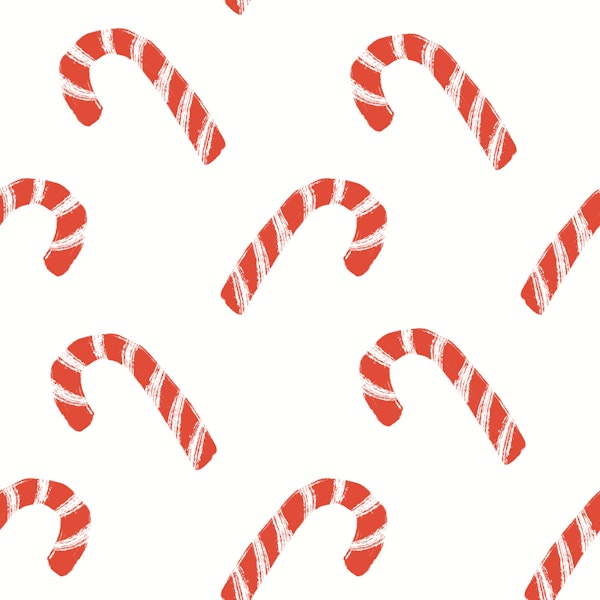 Cozy Christmas Minimal Candy Cane Pattern