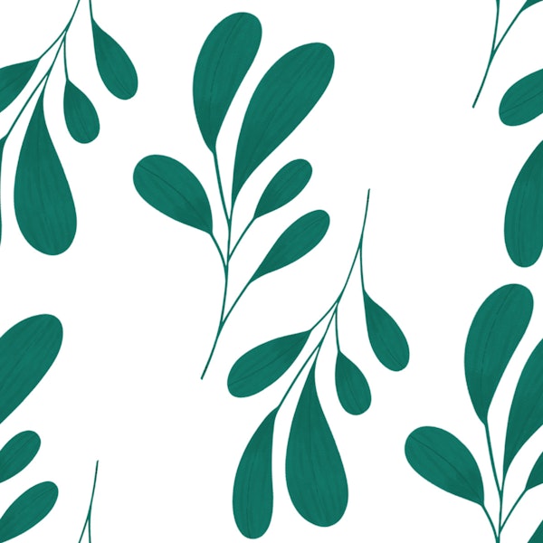 Cozy Christmas Green Botanical Pattern