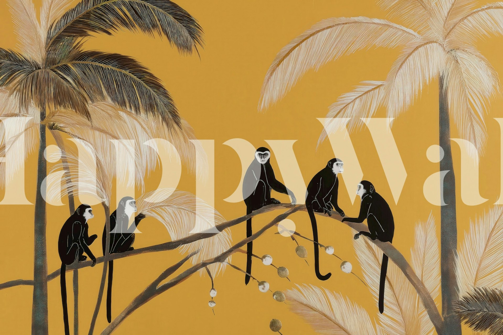 Monkeys in a Tropical Paradise tapet