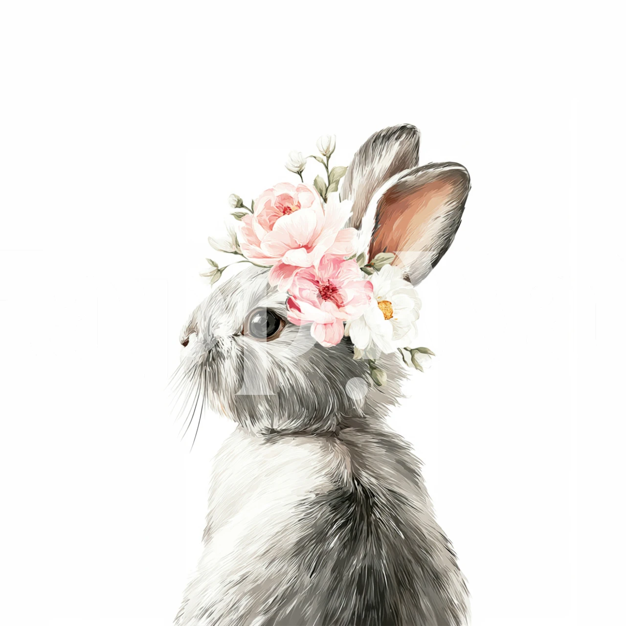 Springtime Bunny Charm behangontwerp