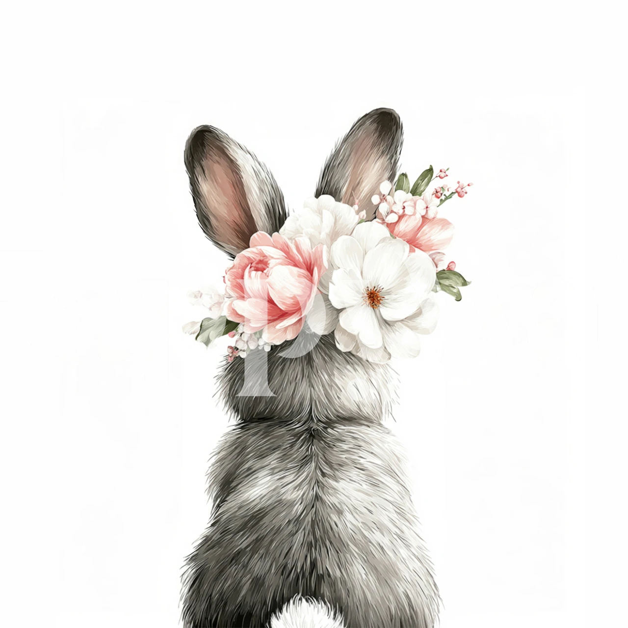 Flower Crown Bunny tapet i ett rum