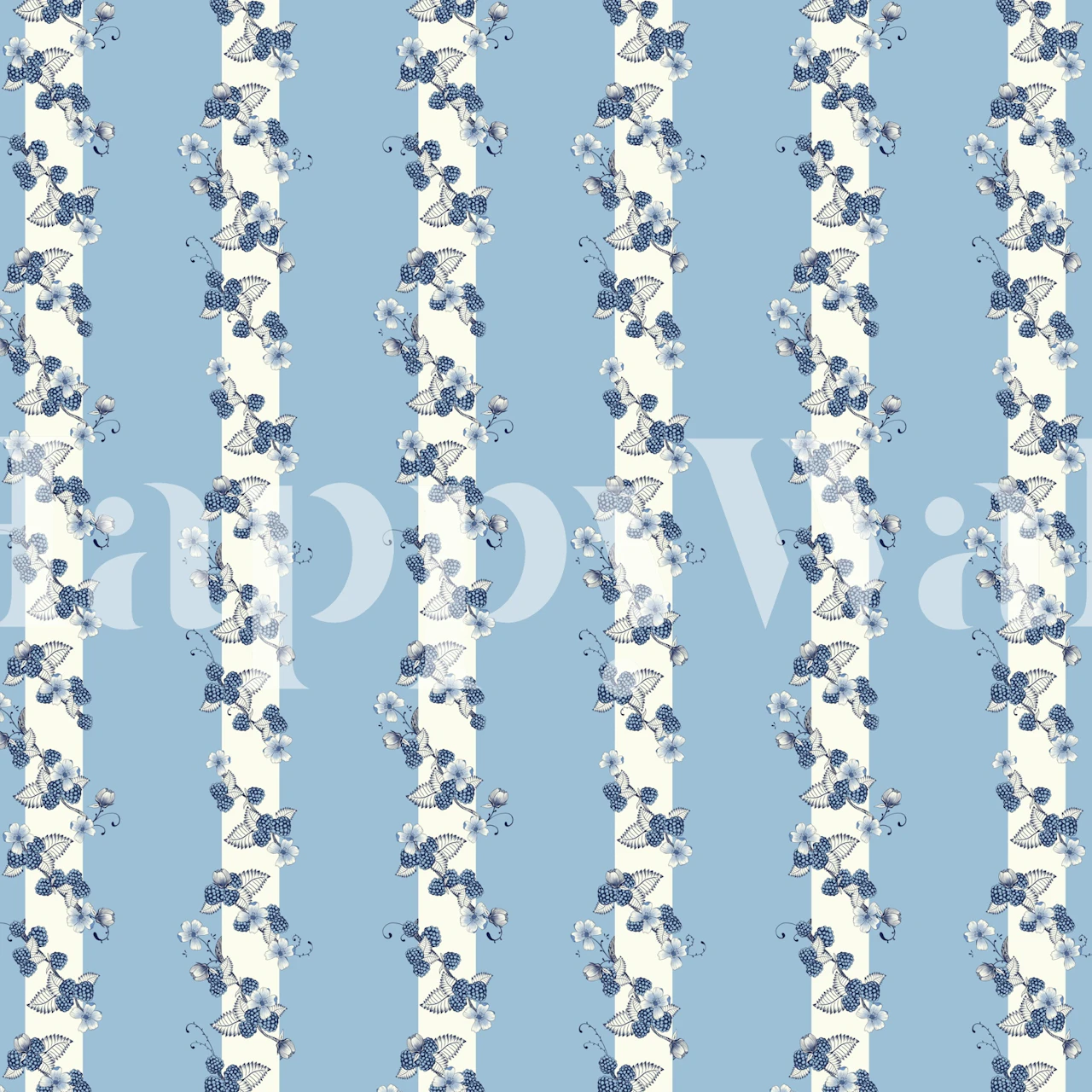 Berry Grimpante behang in een kamer