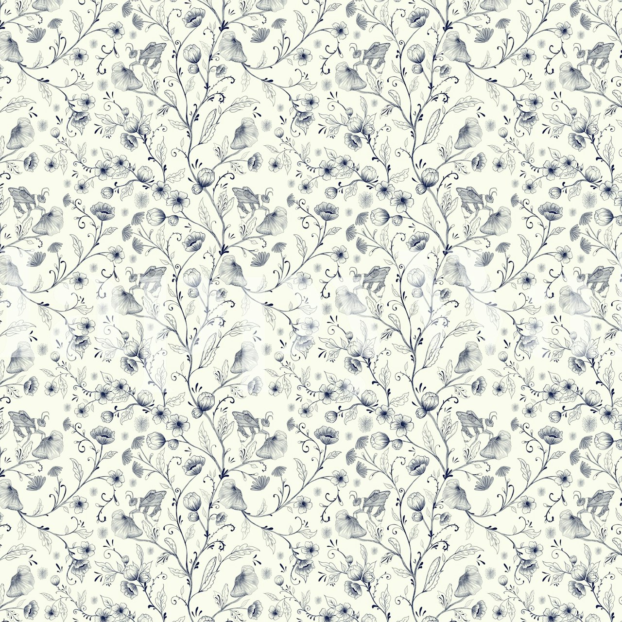 Blossom Charmante blommigt tapet i ett rum