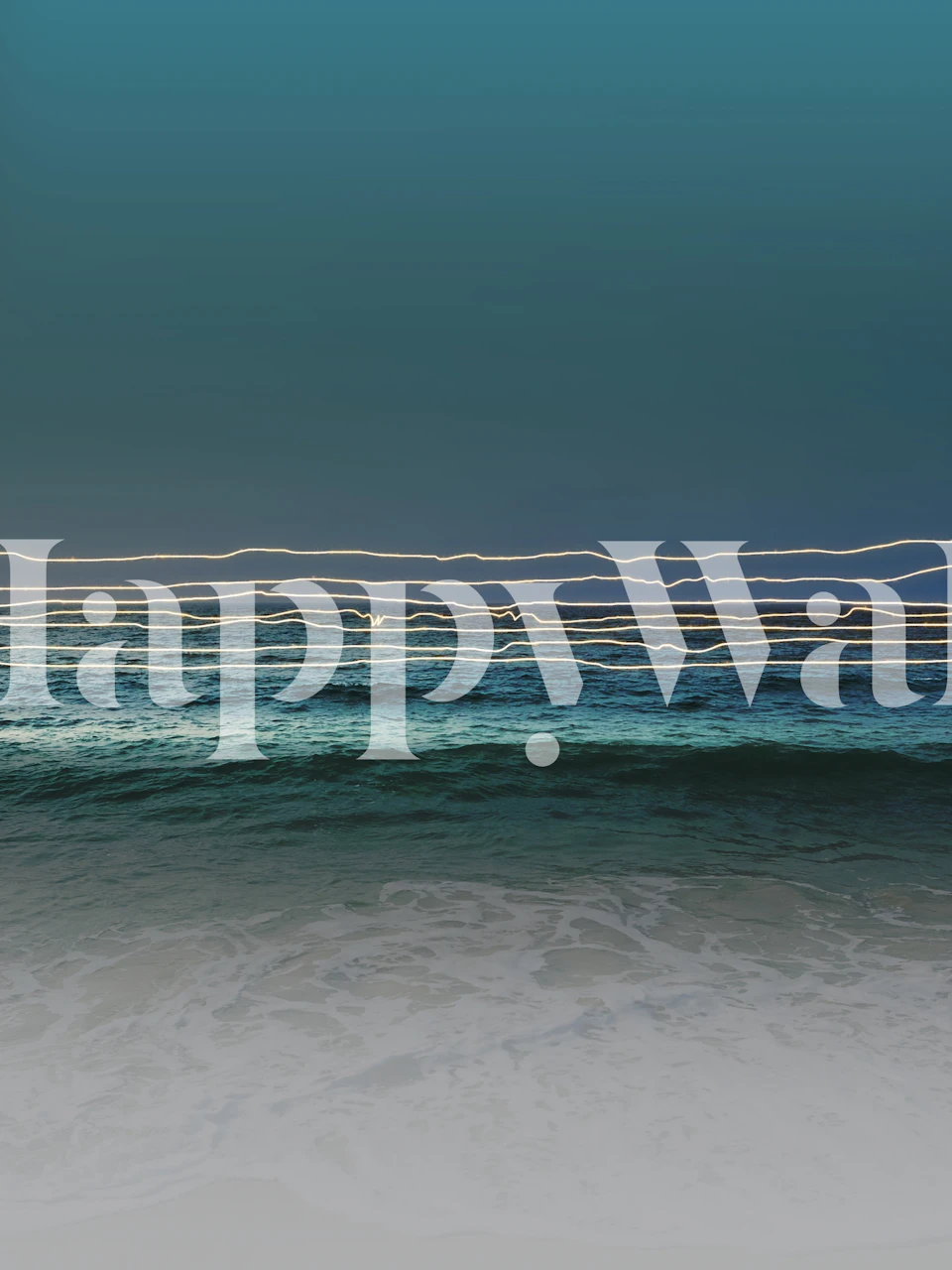 Abstract ocean waves with blue colors and light lines wallpaper