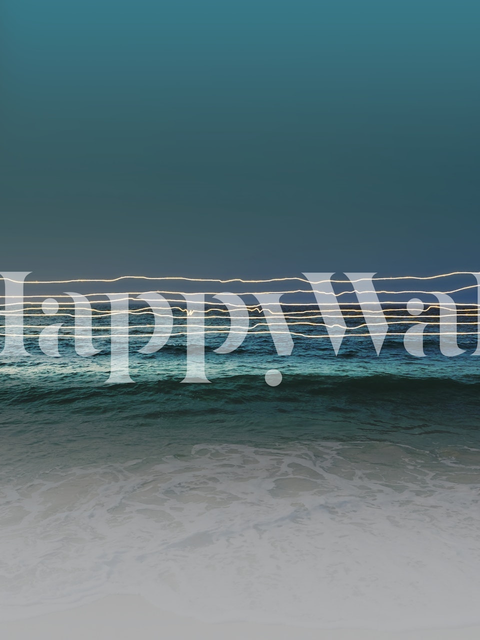 Abstract ocean waves with blue colors and light lines wallpaper