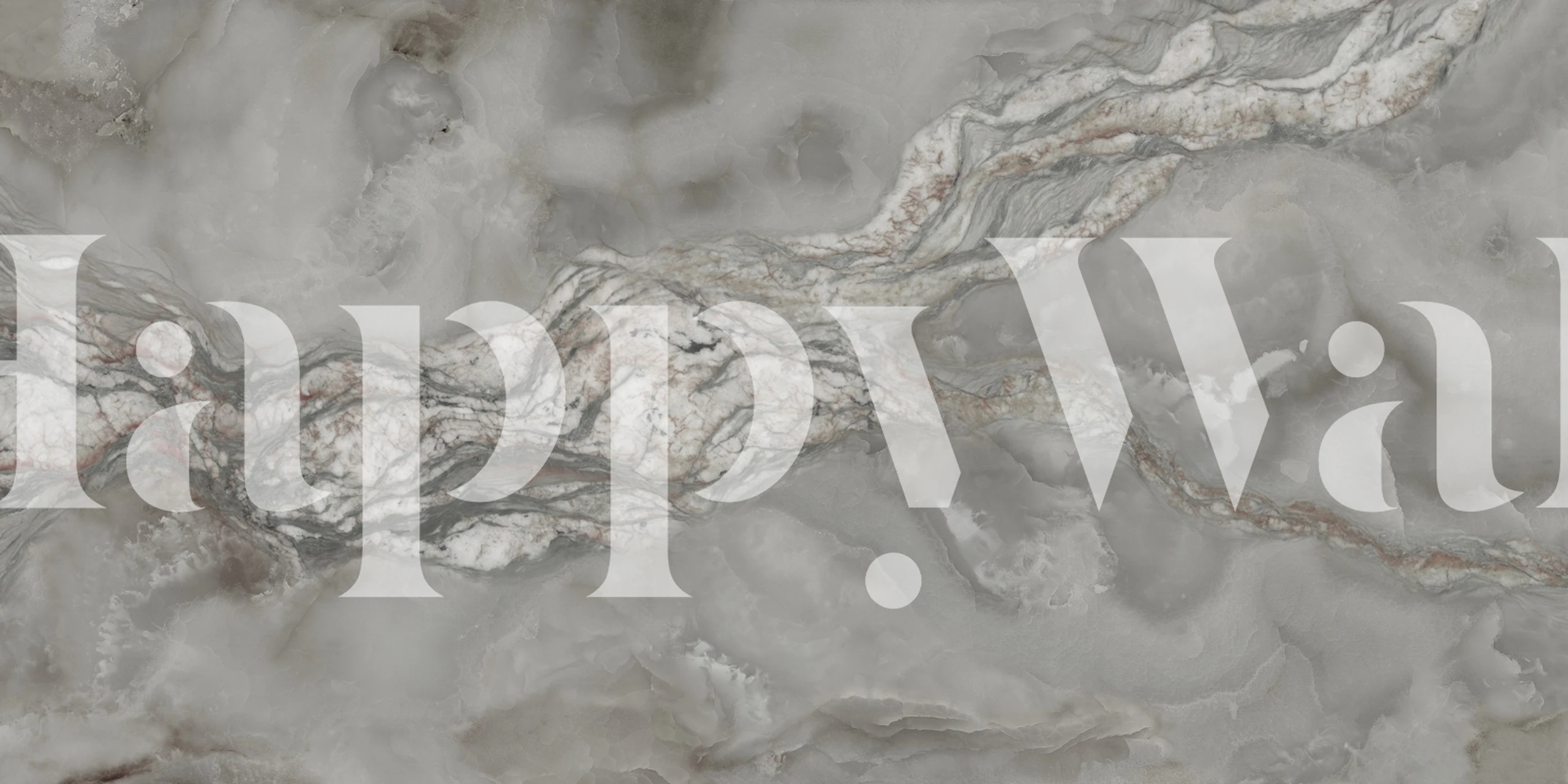 Silver onyx marble pattern in shades of gray and white wallpaper