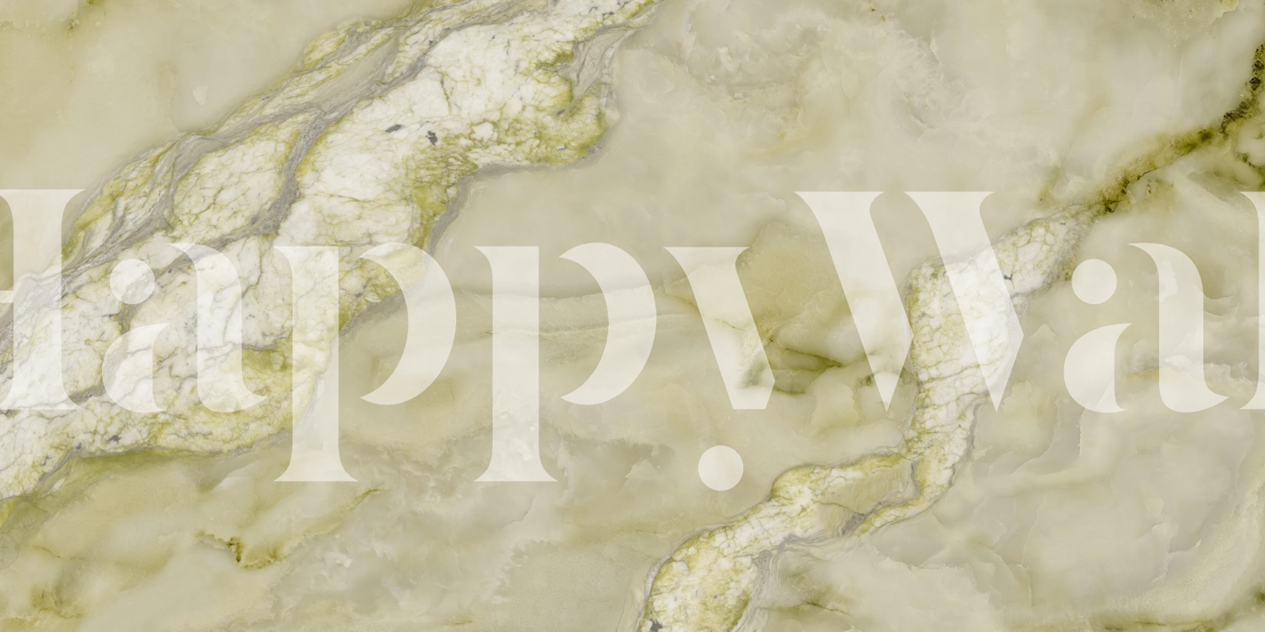 Soft olive-green marble tapet i et rum