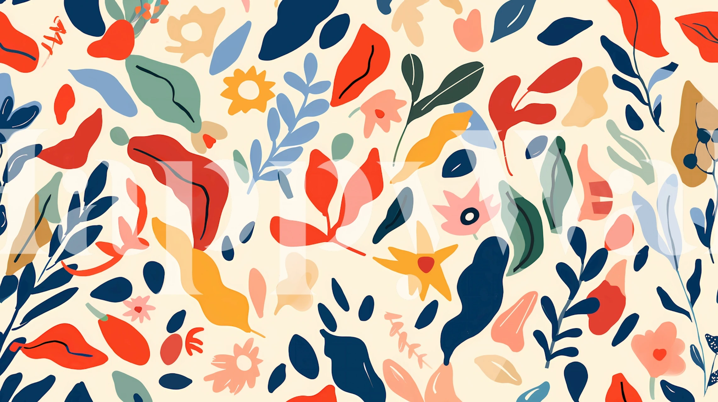 Leafy Garden Cheer tapet i et moderne rum