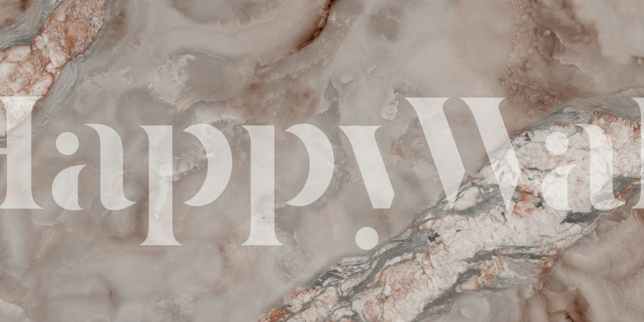 Peach Onyx Marble Stone Tapete in einem Raum