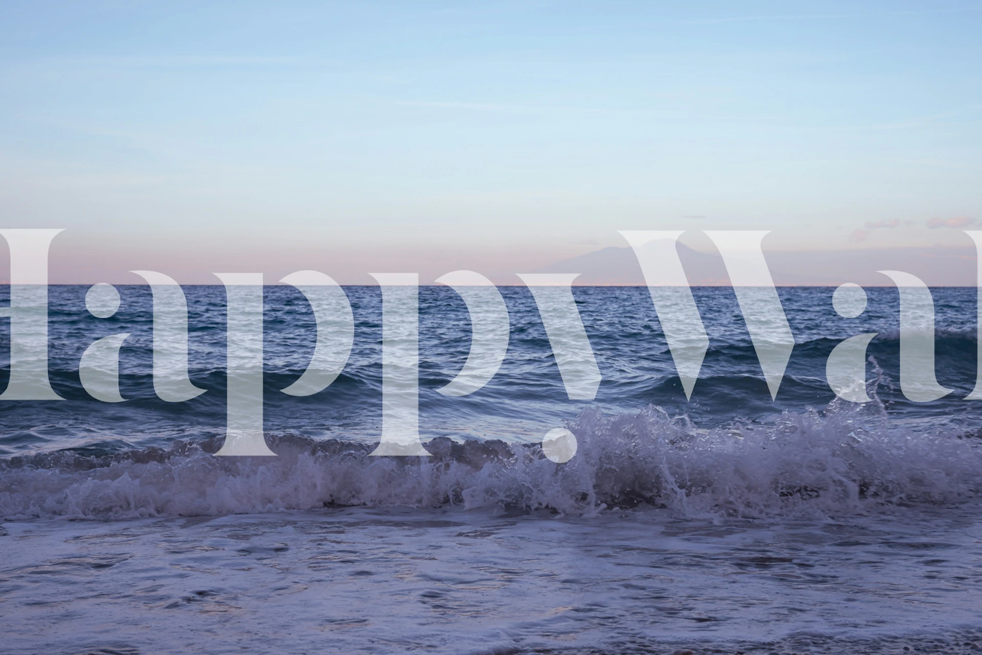 Ocean sunset view with gentle waves, pastel colors wallpaper