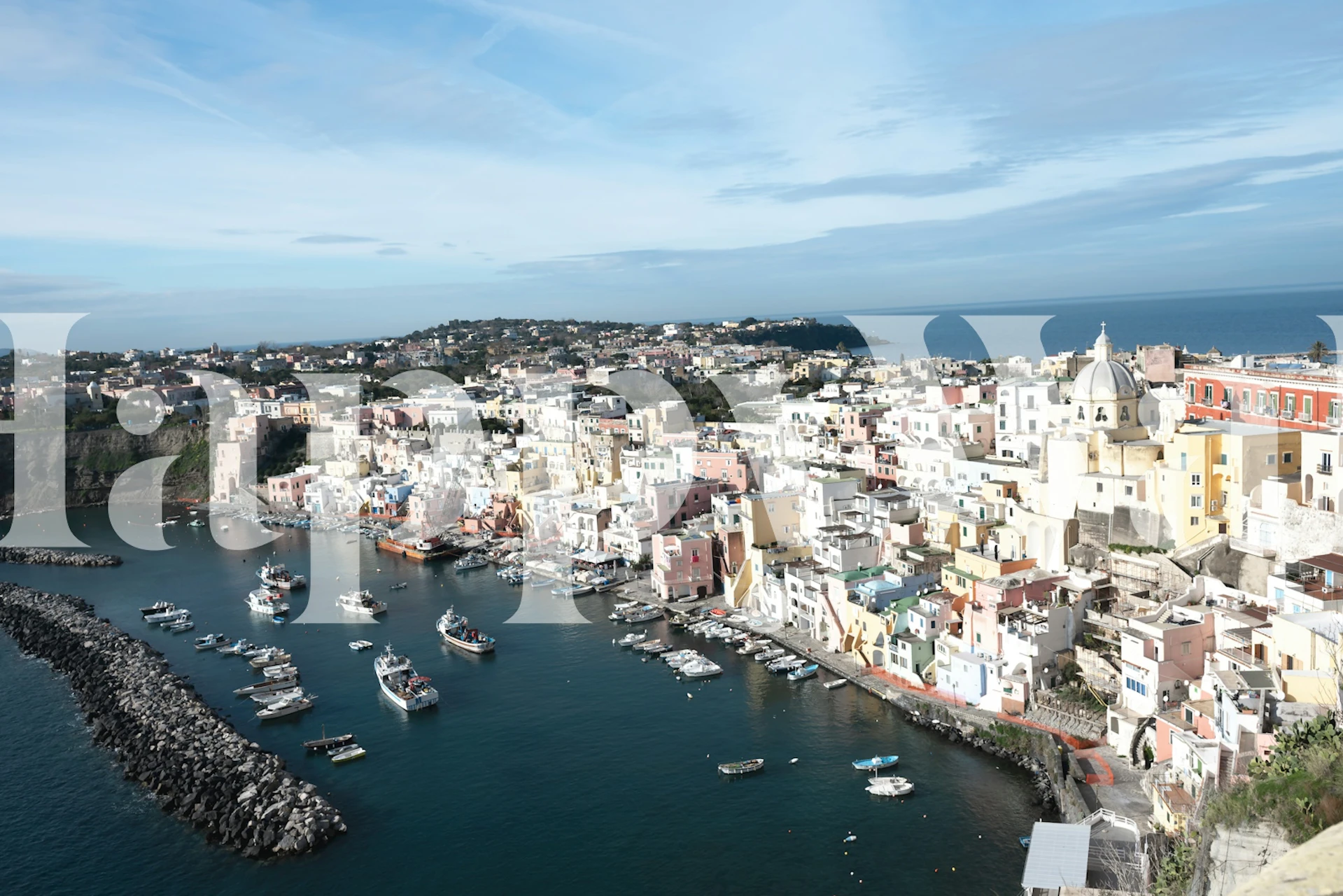 Marina di Corricella View 1 wallpaper in a room