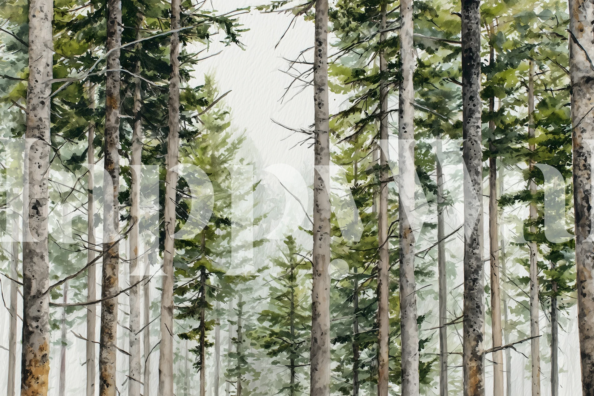 Tranquil Woodland Scene i et rum