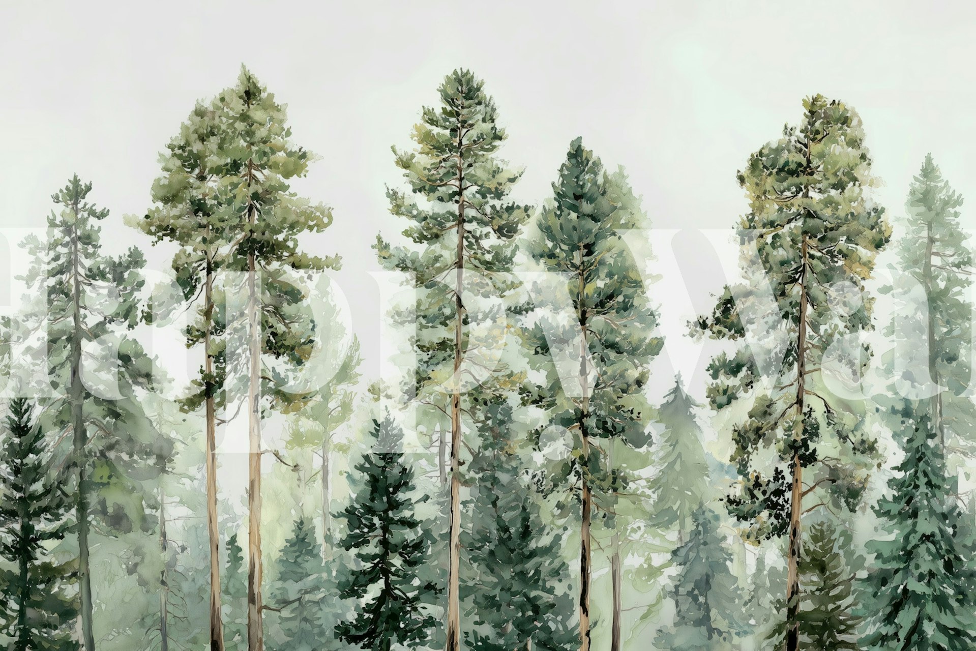 Tranquil pinewood wallpaper in a room