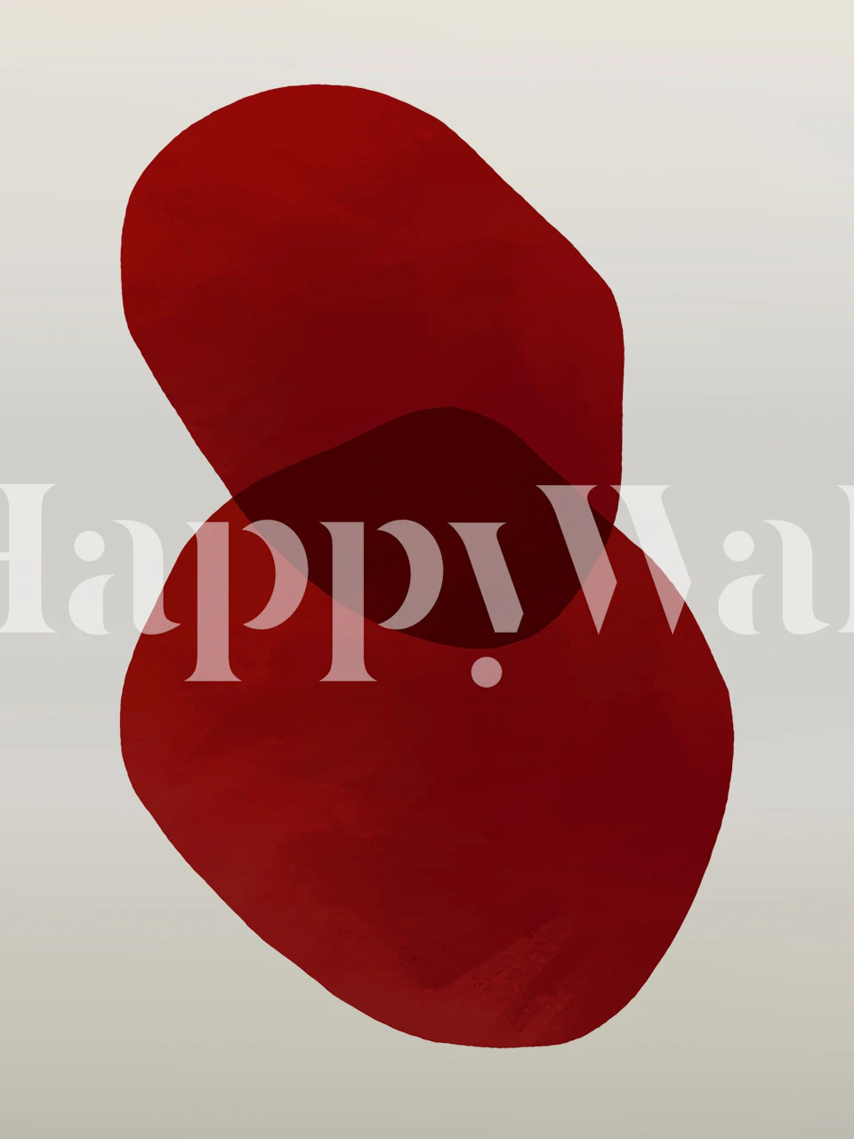 Abstract red circles overlapping wall mural