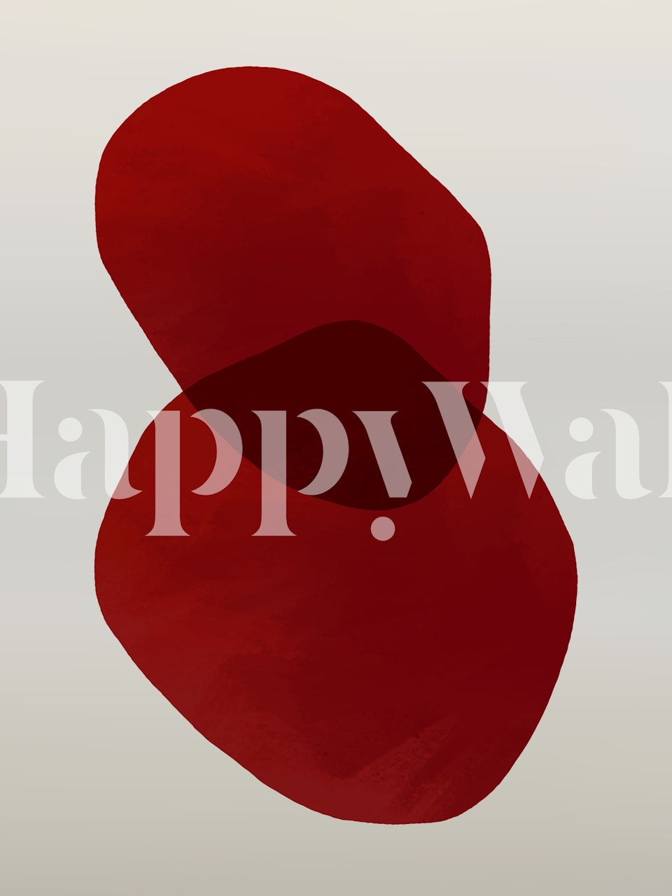 Abstract red circles overlapping wall mural