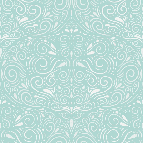 Nutcracker Tales - elegant swirls on blue