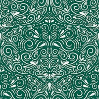 Nutcracker Tales - elegant swirls on green wallpaper