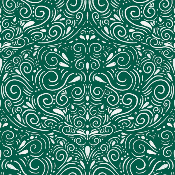 Nutcracker Tales - elegant swirls on green