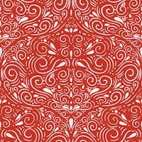 Nutcracker Tales - elegant swirls on red wallpaper