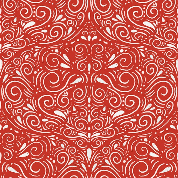 Nutcracker Tales - elegant swirls on red
