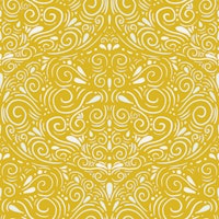 Nutcracker Tales - elegant swirls on mustard wallpaper