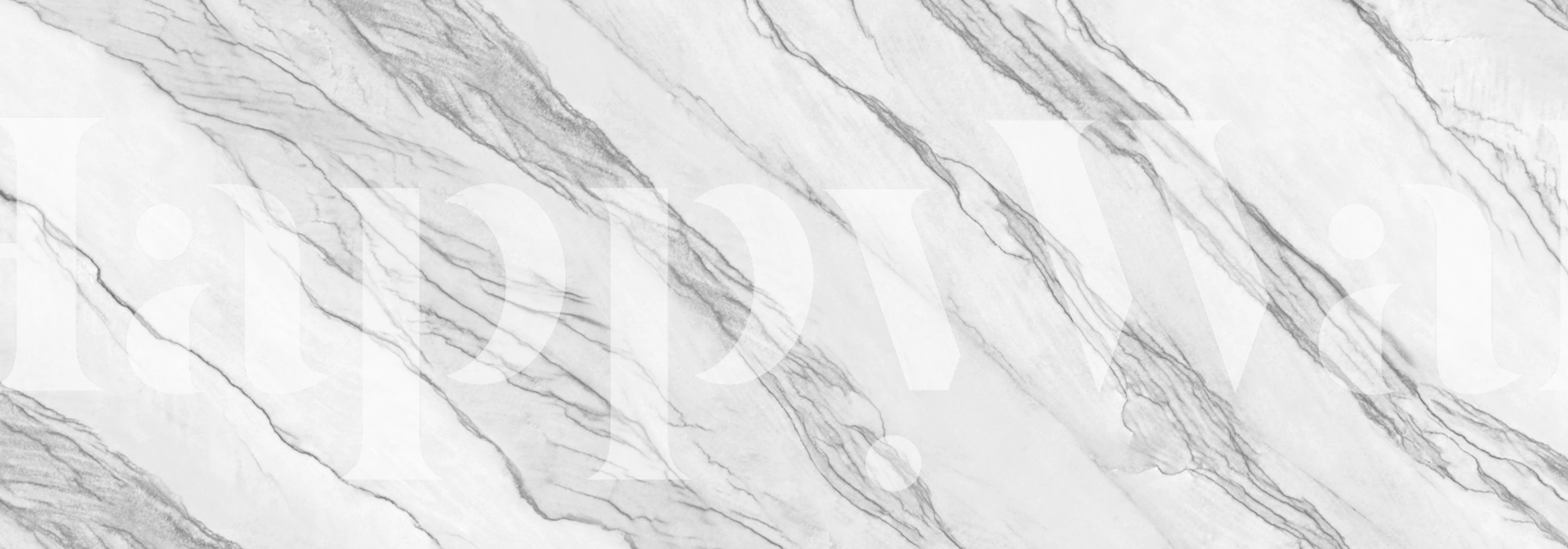 White marble wallpaper with gray veining pattern
