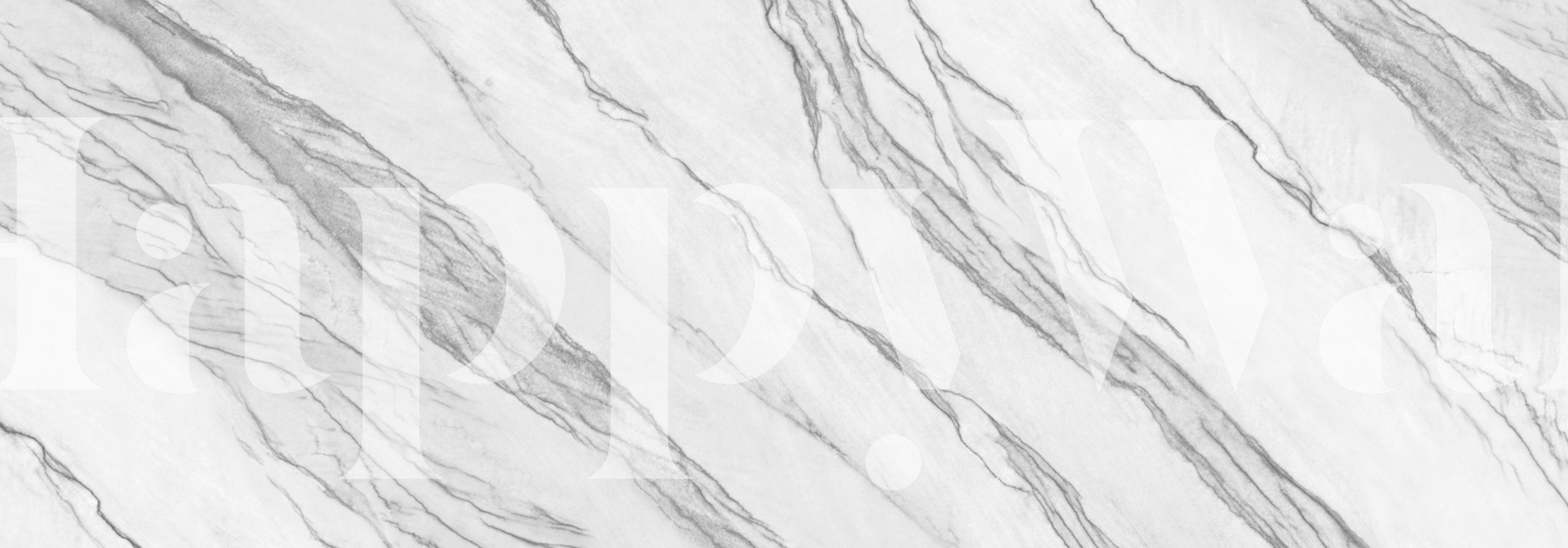 White marble wallpaper with gray veining pattern