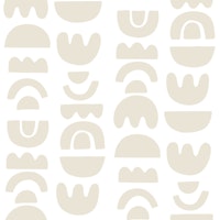 Organic shapes in wheat beige on ivory cream papel de parede