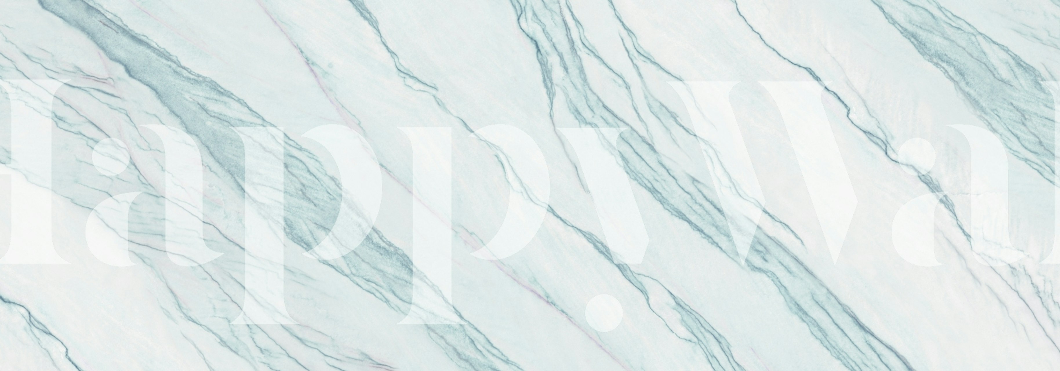 Papel de parede Blue Aqua White Marble em um quarto