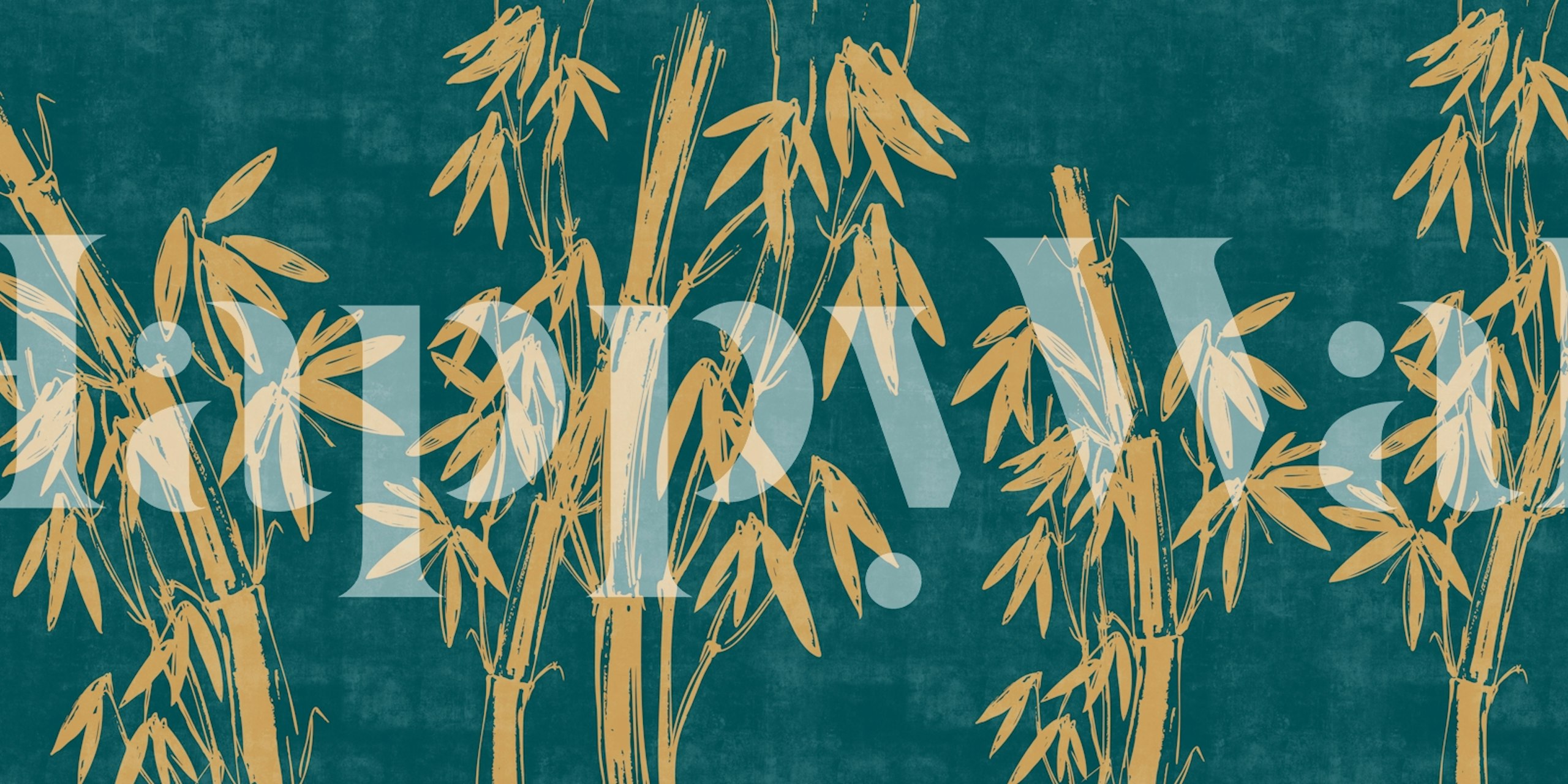 Golden Bamboo Bliss wallpaper design in a room