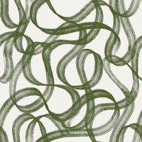 Serene abstract fluid waves forest green tapet