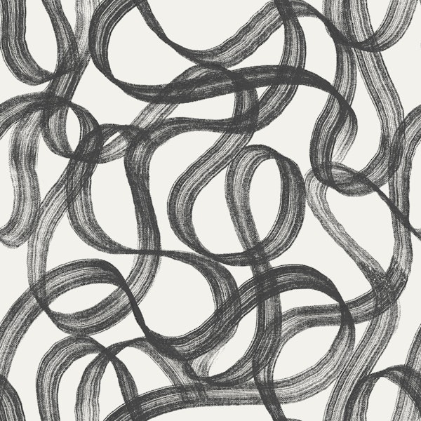 Serene abstract fluid waves black and white