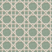 Woven cane lattice trellis warm sage green wallpaper