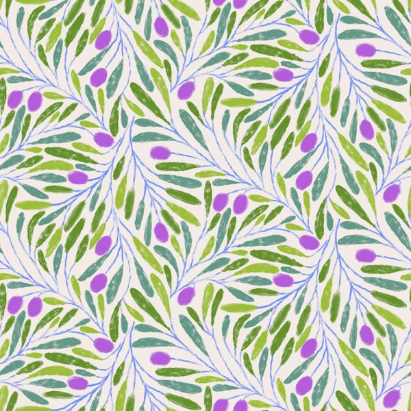 Vibrant Olive leafy trailing green purple